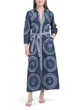 NANCY YANG Long Sleeve Shirt Dress